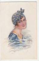 Usabal: Girl Swimming Old Postcard Not Posted B240205 - Usabal