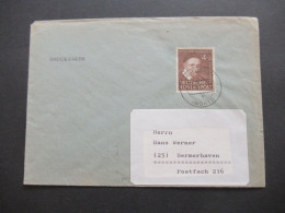 BRD 1952 Helfer Der Menscheit Mi.Nr.143 EF Drucksache Sauberer Tagesstempel Lorch (Württ) Umschlag Hermann E. Sieger - Covers & Documents