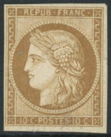 ** N°1F 10c Bistre Réimp - TB - 1849-1850 Ceres