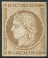 ** N°1F 10c Bistre Réimp - TB - 1849-1850 Ceres