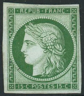 ** N°2e 15c Vert Réimp - TB - 1849-1850 Ceres