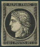 ** N°3 20c Noir S/jaune - TB - 1849-1850 Cérès