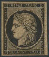 ** N°3f 20c Noir, Réimp - TB - 1849-1850 Cérès