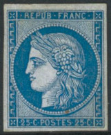 ** N°4d 25c Bleu Réimp - TB - 1849-1850 Ceres