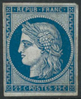 ** N°4d 25c Bleu Réimp - TB - 1849-1850 Ceres