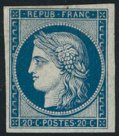 ** N°8F 20c Bleu, Réimp - TB - 1849-1850 Ceres