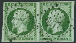 Obl. N°12 5c Vert, Paire - TB - 1853-1860 Napoléon III.