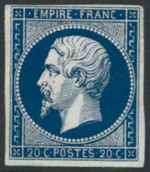 ** N°14Aa 20c Bleu Foncé, Type I - TB - 1853-1860 Napoléon III