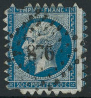 Obl. N°14B 20c Bleu, Type II Piquage De Clamecy, RARE - TB - 1853-1860 Napoleone III