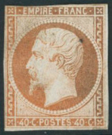 ** N°16 40c Orange, Petites Marges - B - 1853-1860 Napoleone III