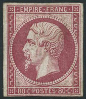 ** N°17B 80c Rose, Petite Marge En Bas - B - 1853-1860 Napoléon III