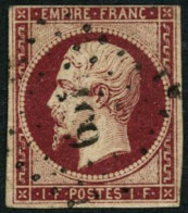 Obl. N°18a 1F Carmin Foncé, Beau 2ème Choix - TB - 1853-1860 Napoleone III