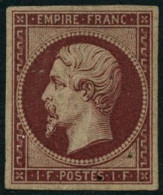 ** N°18d 1F Carmin, Réimp - TB - 1853-1860 Napoleone III