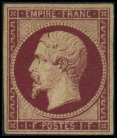 * N°18g 1F Velours, Signé Calves Et Brun Quasi SC - TB - 1853-1860 Napoleone III