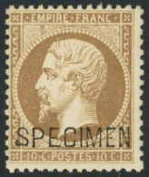 ** N°21c 10c Bistre, Surchargé Spécimen - TB - 1862 Napoleon III