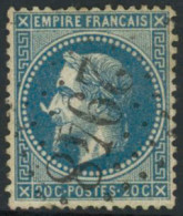 Obl. N°29Bb 20c Bleu, Type II à La Corne - TB - 1863-1870 Napoleon III With Laurels