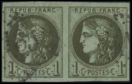 ** N°39A 1c Olive R1, Paire  - TB - 1870 Emisión De Bordeaux