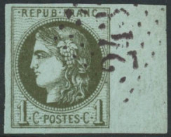 Obl. N°39Ac 1c Oliv (2è état) Pièce De Luxe - TB - 1870 Bordeaux Printing