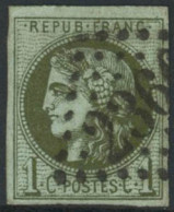 Obl. N°39B 1c Olive R2 - TB - 1870 Bordeaux Printing