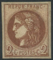 ** N°40B 2c Brun-rouge R2 - TB - 1870 Bordeaux Printing