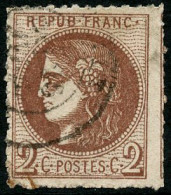 Obl. N°40B 2c Brun-rouge R2, Percé En Lignes   - TB - 1870 Ausgabe Bordeaux