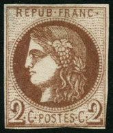 (*) N°40Bb 2c Marron R2, Qualité Standard - B - 1870 Ausgabe Bordeaux