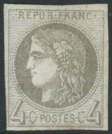 ** N°41B 4c Gris R2 - TB - 1870 Emission De Bordeaux