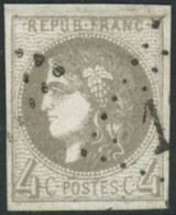 Obl. N°41B 4c Gris R2 - TB - 1870 Bordeaux Printing