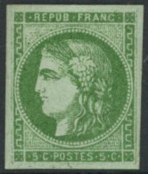 ** N°42B 5c Vert-jaune R2 - TB - 1870 Bordeaux Printing