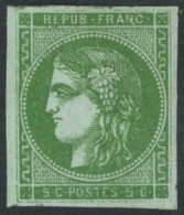 ** N°42B 5c Vert-jaune R2, - TB - 1870 Ausgabe Bordeaux