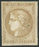 ** N°43A 10c Bistre R1 - TB - 1870 Bordeaux Printing