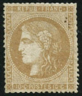 ** N°43A 10c Bistre, R1 Percé En Lignes - TB - 1870 Ausgabe Bordeaux