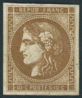 ** N°43Ac 10c Bistre Foncé R1, Pièce De Luxe Signé Calves - TB - 1870 Bordeaux Printing