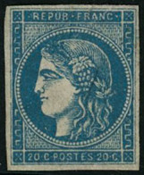 ** N°45C 20c Bleu Type II R3 - TB - 1870 Bordeaux Printing