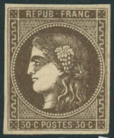 ** N°47 30c Brun - TB - 1870 Bordeaux Printing