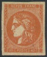 ** N°48 40c Orange, Signé Calves Et Brun - TB - 1870 Emisión De Bordeaux