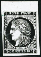 (*) N°48 40c Essai En Noir - TB - 1870 Bordeaux Printing