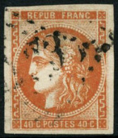 Obl. N°48 40c Orange - TB - 1870 Emisión De Bordeaux