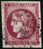 Obl. N°49c 80c Rose Carminé - TB - 1870 Bordeaux Printing