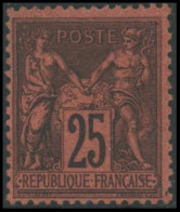 ** N°91 25c Noir S/rouge - TB - 1876-1898 Sage (Type II)