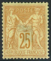 ** N°92 25c Bistre S/jaune - TB - 1876-1898 Sage (Type II)