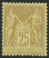 ** N°92 25c Bistre S/jaune - TB - 1876-1898 Sage (Type II)