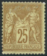 ** N°92 25c Bistre S/jaune - TB - 1876-1898 Sage (Type II)