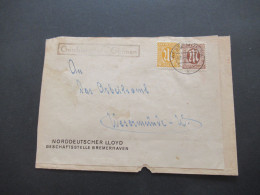 Bizone Am Post Deutscher Druck MiF Geschäftspost Tagesstempel Wesermümde 2.10.1945 Doppelt Verwendeter Umschlag!! - Cartas & Documentos