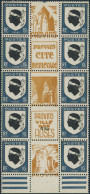 ** N°755 10c Corse, Bloc De 10 Interpanneau Avec Pub Provins, Rare - TB - Autres & Non Classés