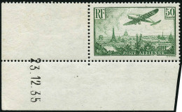 ** N°14 50F Vert, Coin Daté 23/12/35 - TB - Autres & Non Classés