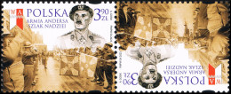 Poland 2023 Fi 5360 Tête-bêche X 2 Mi 5510 Anders' Army - Trail Of Hope - Unused Stamps