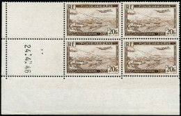 ** N°4A 20F Brun, Type II Bloc De 4 CD 24/4/46 - TB - Other & Unclassified