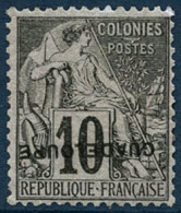 ** N°18 10c Noir S/lilas Surcharge Renversée, Très RARE Non Répertorié - TB - Other & Unclassified