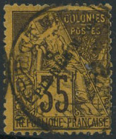 Obl. N°27 35c Violet-noir S/jaune, Signé Brun - TB - Other & Unclassified
